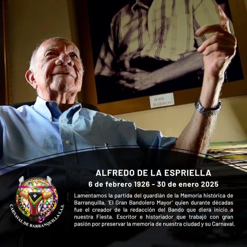 Alfredo De La Espriella se eleva al cielo con su tradicional bando carnavalero