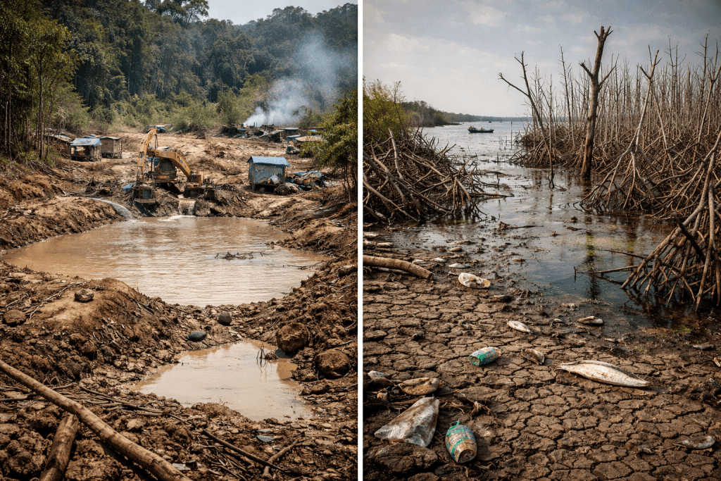 El negocio detrás del deterioro (II) : minería, corrupción y las economías ilegales amenazan al Caribe colombiano