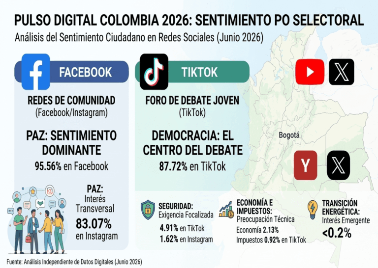 Paz y democracia marcan el pulso digital poselectoral en Colombia